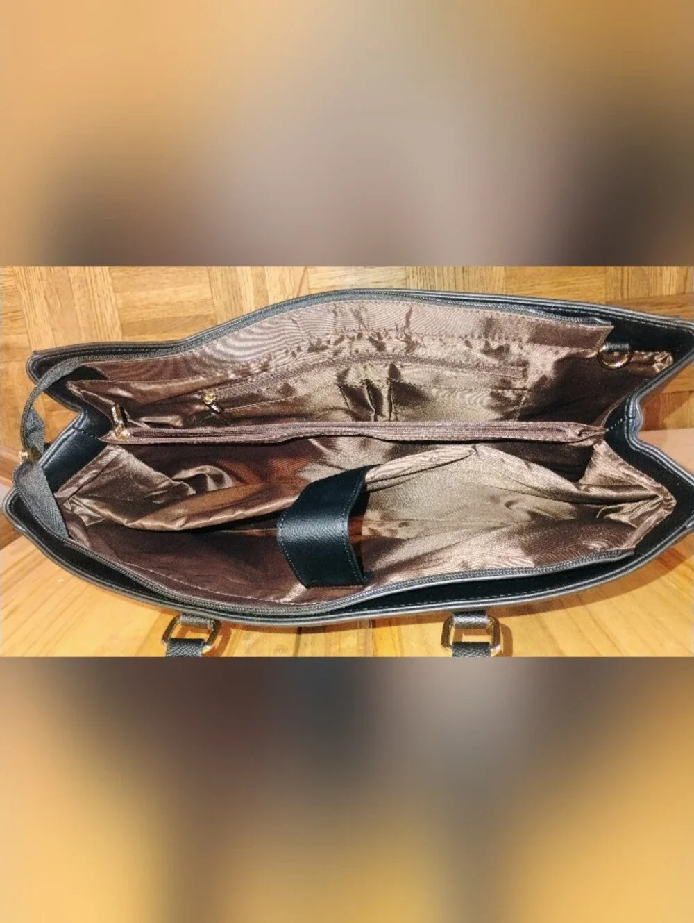 Women's Faux Leather Laptop Tote Bag